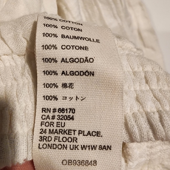 Free People NWT Dancing Till Dawn Top Off Shoulder Crop Elastic Waist Boho Top S - Picture 9 of 12